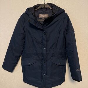 Eddie Bauer Women's Navy Blue 80% Down insulation Winter Jacket quilted